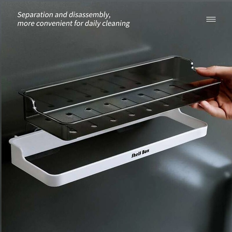 Fürdőszoba polcok Szervező Sampontartó Fali polc Piperecikkek Tárolás Fürdőszobakiegészítők fúró nélkül Konyhai állvány