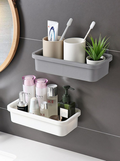 Fürdőszoba polc Zuhany Caddy Rendező falra szerelhető sampon állvány konyha Tárolás Fürdőszoba kiegészítők fali tároló rendszerező állvány