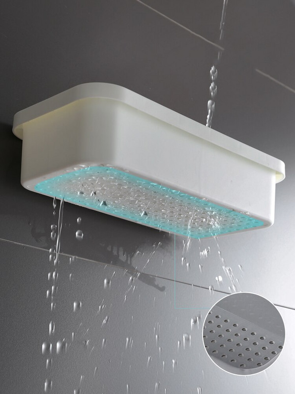 Fürdőszoba polc Zuhany Caddy Rendező falra szerelhető sampon állvány konyha Tárolás Fürdőszoba kiegészítők fali tároló rendszerező állvány