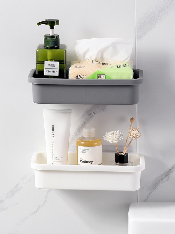 Fürdőszoba polc Zuhany Caddy Rendező falra szerelhető sampon állvány konyha Tárolás Fürdőszoba kiegészítők fali tároló rendszerező állvány