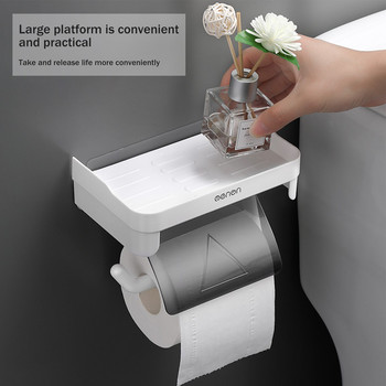 Обикновена стойка за съхранение на хартия на ролка за стена Многофункционална стойка за държач за тоалетна хартия Рафтове за баня Рафтове