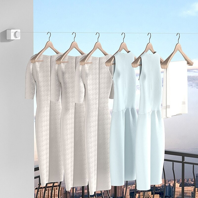 Ruhaszárító állvány Kötél Otthoni Tárolás Rozsdamentes acél Behúzható ruhakötél Ruhaszárító Szervező Mosodaakasztó