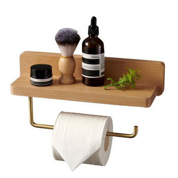 Органайзер за баня Дървена поставка за кърпички Закачалка за хартия Рафтове за съхранение на козметика