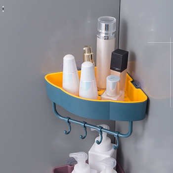 Πολυλειτουργική γωνιακή σχάρα αποθήκευσης μπάνιου με γάντζο που αποστραγγίζει σχεδιασμό, εξοικονόμηση χώρου χωριστό κουτί αποθήκευσης κουζίνας Πλαστικά ράφια