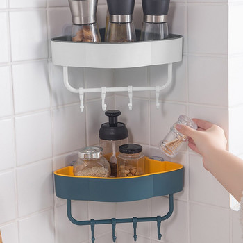 Πολυλειτουργική γωνιακή σχάρα αποθήκευσης μπάνιου με γάντζο που αποστραγγίζει σχεδιασμό, εξοικονόμηση χώρου χωριστό κουτί αποθήκευσης κουζίνας Πλαστικά ράφια