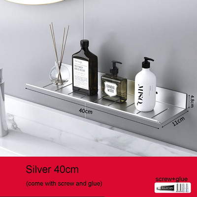 Alumíniumötvözet tárolópolc falra szerelhető/fúró falra akasztható állvány fürdőszobai zuhanypalackok kézi szappan kozmetikai tartó organzier