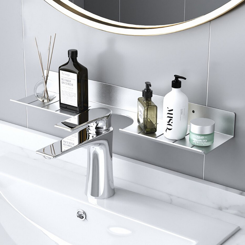 Alumíniumötvözet tárolópolc falra szerelhető/fúró falra akasztható állvány fürdőszobai zuhanypalackok kézi szappan kozmetikai tartó organzier