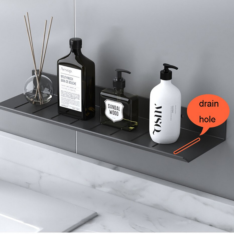 Alumíniumötvözet tárolópolc falra szerelhető/fúró falra akasztható állvány fürdőszobai zuhanypalackok kézi szappan kozmetikai tartó organzier