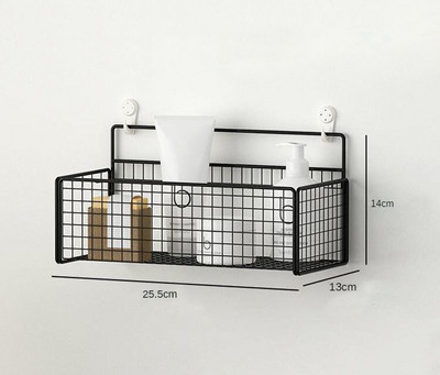 Fekete zuhanyfali polc Lyukasztó Ingyenes zuhanypolc Fekete fehér Tárolókosár tároló állvány Konyha Fürdőszoba Kiegészítők