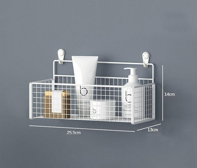 Fekete zuhanyfali polc Lyukasztó Ingyenes zuhanypolc Fekete fehér Tárolókosár tároló állvány Konyha Fürdőszoba Kiegészítők