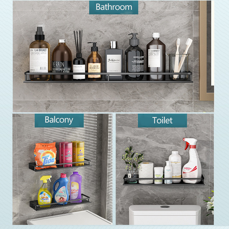 Raft de baie Raft de depozitare pentru duș Suport pentru șampon Raft organizator de toaletă montat pe perete Raft de colț din aluminiu Accesorii pentru baie