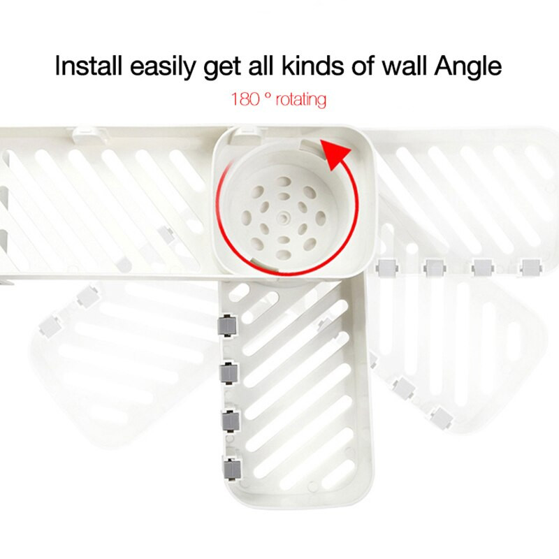 Kūrybinis vonios kambario stovas Vonios kambario kampinis laikymo lentynas Virtuvės reguliuojamos sieninės lentynos Sulankstomas laikiklis Virtuvės tualeto reikmenys