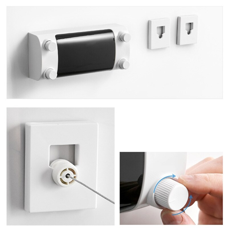 Behúzható kétfejű ruhavonal kültéri, beltéri szárítóállványok fürdőszobai, erkélyes, diákkollégiumhoz