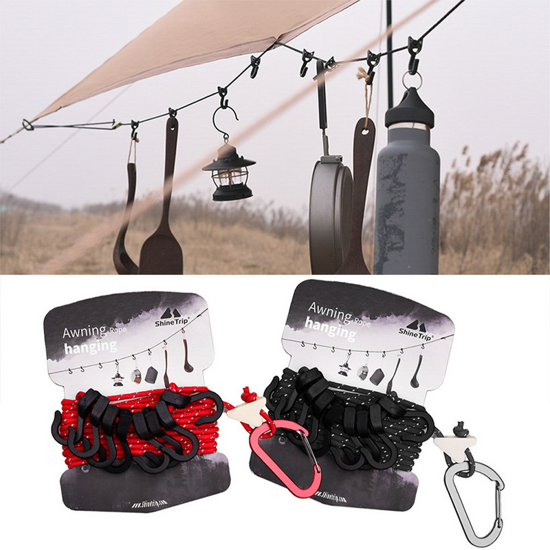 Utazási kötél állítható sátor Ruhazsinór kültéri szárításhoz Állítható kempingzsinór ruhaszárításhoz