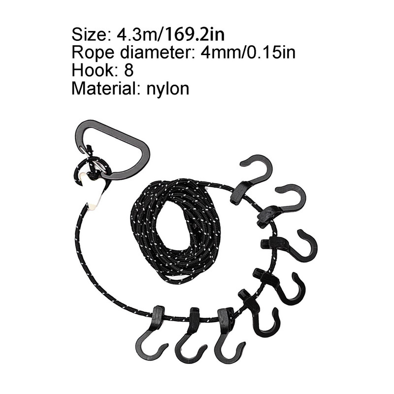 Utazási kötél állítható sátor Ruhazsinór kültéri szárításhoz Állítható kempingzsinór ruhaszárításhoz