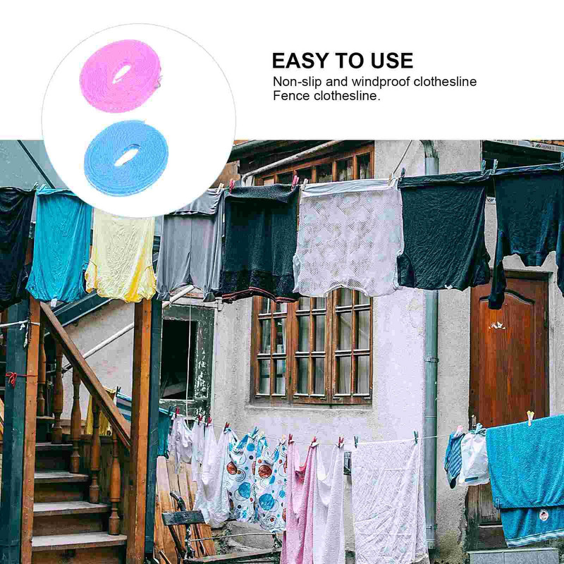 Rope Clothesline Line Camping Mosás MosodaKültéri Nylon ruhaszárító állvány Elasztikus Szélálló