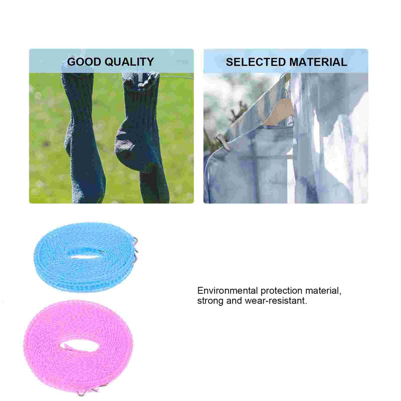 Rope Clothesline Line Camping Mosás MosodaKültéri Nylon ruhaszárító állvány Elasztikus Szélálló