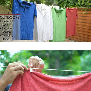 Прибираща се въже за дрехи, тежкотоварна сушилня за дрехи Сушене на дрехи, висяща поставка за сушене за сушене на пране на закрито на открито Търговия на дребно