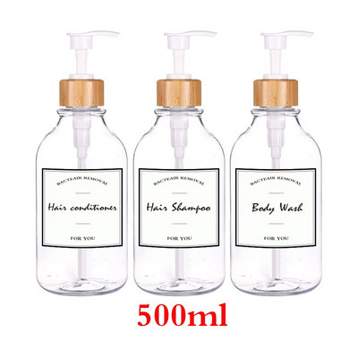3db folyékony szappan adagoló flakon készlet kézfertőtlenítő palack sampon testmosó tusfürdő flakon kültéri utazási eszközök 300ml/500ml