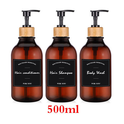 3db folyékony szappan adagoló flakon készlet kézfertőtlenítő palack sampon testmosó tusfürdő flakon kültéri utazási eszközök 300ml/500ml