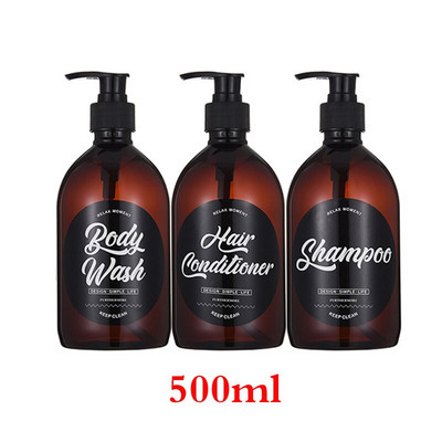 3db folyékony szappan adagoló flakon készlet kézfertőtlenítő palack sampon testmosó tusfürdő flakon kültéri utazási eszközök 300ml/500ml