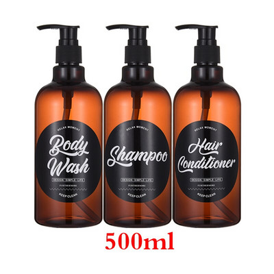 3db folyékony szappan adagoló flakon készlet kézfertőtlenítő palack sampon testmosó tusfürdő flakon kültéri utazási eszközök 300ml/500ml