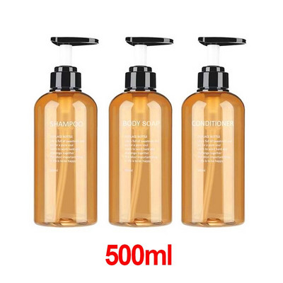 3db folyékony szappan adagoló flakon készlet kézfertőtlenítő palack sampon testmosó tusfürdő flakon kültéri utazási eszközök 300ml/500ml