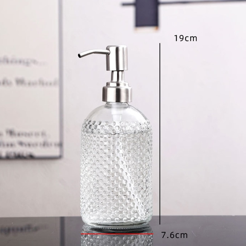400 ml-es vintage üveg kézi nyomású folyékony szappanadagolók, nagy kapacitású, csúszásmentes tárolópalackok tartozékok otthoni fürdőszobához