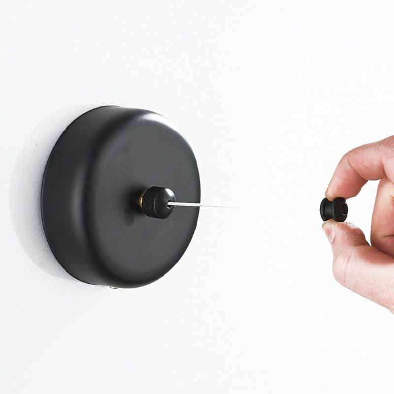 3 m, negru, alb, frânghie retractabilă, suport de uscare pentru rufe Depozitare frânghie, frânghie, din oțel inoxidabil, uscător de rufe