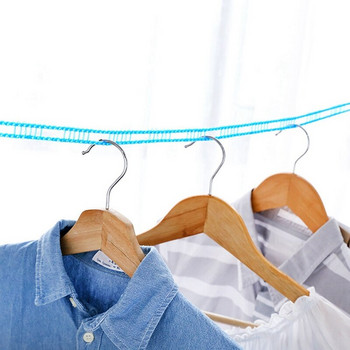 Φορητό αντιολισθητικό αντιανεμικό φράχτη ρούχων τύπου φράχτη ρούχων για ξήρανση πάπλωμα σχοινιού σχοινί ρούχων για υπαίθριο ταξίδι, 5M 3PCS