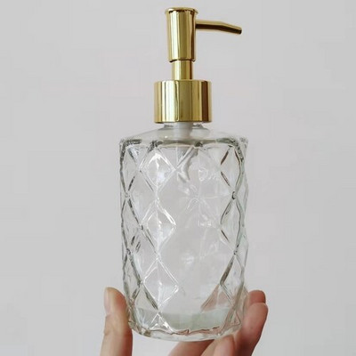 Europietiško stiliaus 500 ml stiklinio muilo dozatorius sutirštinto stiklo buteliuko šampūnas dušo želė preso buteliukas Vonios dekoravimo priedai