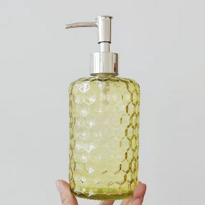 Europietiško stiliaus 500 ml stiklinio muilo dozatorius sutirštinto stiklo buteliuko šampūnas dušo želė preso buteliukas Vonios dekoravimo priedai