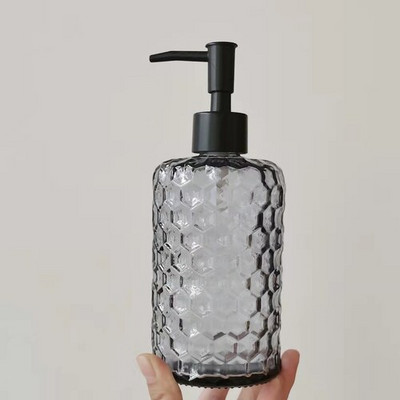 Europietiško stiliaus 500 ml stiklinio muilo dozatorius sutirštinto stiklo buteliuko šampūnas dušo želė preso buteliukas Vonios dekoravimo priedai