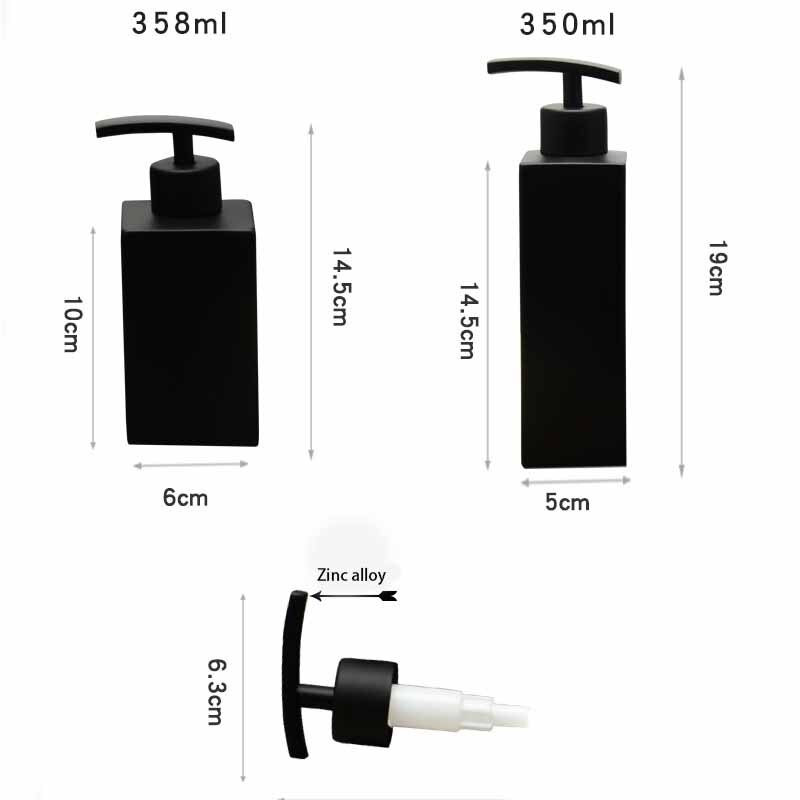 Dozator de săpun lichid negru mat Dispenser de săpun de bucătărie din oțel inoxidabil Șampon de baie Sticla de loțiune dezinfectant pentru mâini pentru copii