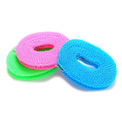 Snur de rufe portabil, antiderapant, rezistent la vânt, de tip gard, frânghie pentru uscare, frânghie, pentru călătorii în aer liber, 5 m 3 buc.