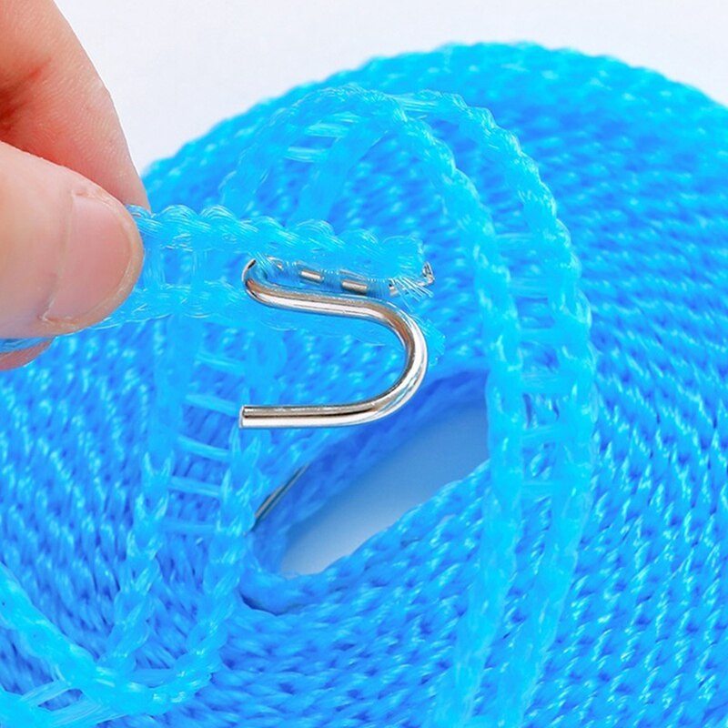 Snur de rufe portabil, antiderapant, rezistent la vânt, de tip gard, frânghie pentru uscare, frânghie, pentru călătorii în aer liber, 5 m 3 buc.