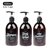 3 az 1-ben készlet fürdőszobai szappanadagoló 500 ml-es sampon testmosó hajbalzsam flakon műanyag tároló palack Press Pump Subflack