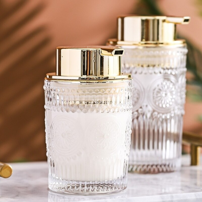 300/400 ml-es üvegszappan adagoló fürdőszobai hab hab üres utántöltő alápalackozás kézfertőtlenítő tusfürdő fürdőszobai kiegészítők készlet