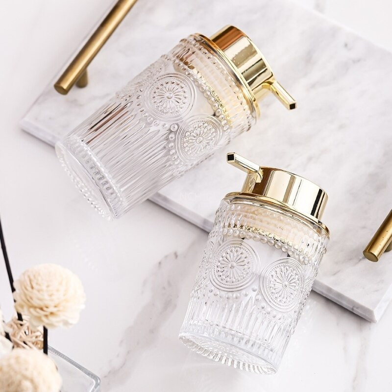 300/400 ml-es üvegszappan adagoló fürdőszobai hab hab üres utántöltő alápalackozás kézfertőtlenítő tusfürdő fürdőszobai kiegészítők készlet