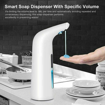 400ML Automatic Soap Dispenser Infrared Touchless Liquid Smart Sensor Hands Free Sanitizer Induction Shampoo