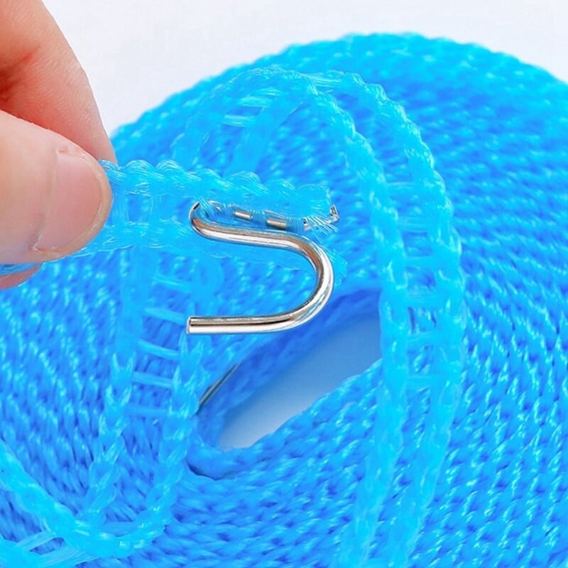 Nešiojama, neslystanti, vėjui atspari drabužių linija, skirta tvorai