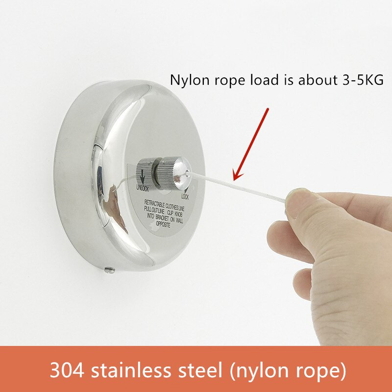 Ruhaszárító állvány Kötél Főoldal Szállodai Tárolás Rozsdamentes acél Behúzható ruhakötél Ruhaszárító Szervező Mosodaakasztó