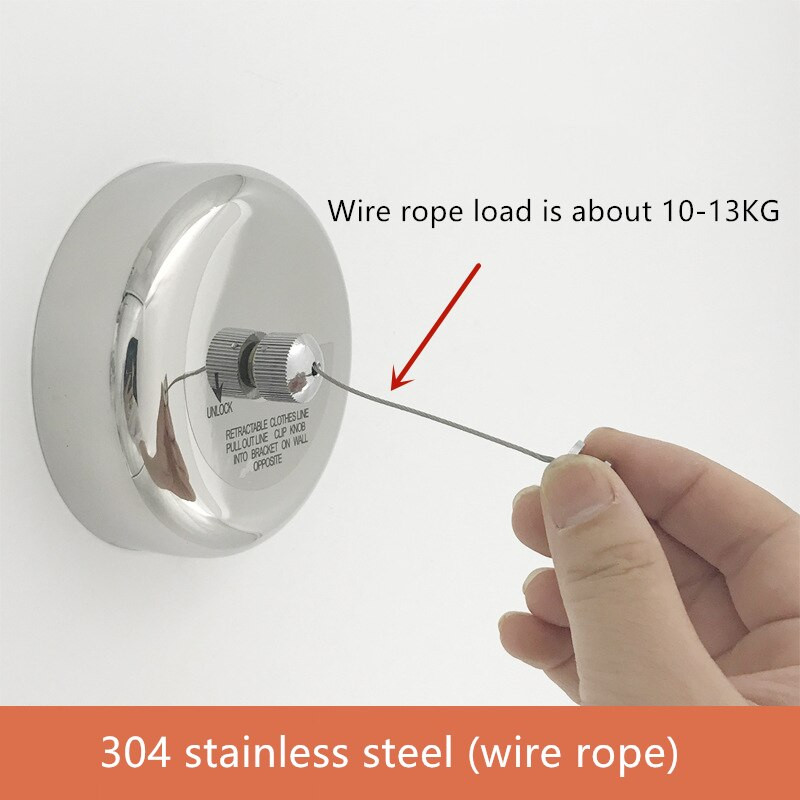 Ruhaszárító állvány Kötél Főoldal Szállodai Tárolás Rozsdamentes acél Behúzható ruhakötél Ruhaszárító Szervező Mosodaakasztó