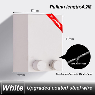 Bez bušenja Konop za rublje koji se može uvući Montiran na zid unutarnje vanjsko pranje odjeće Linija za sušenje rublja Balkon Nevidljivi konopci za sušenje