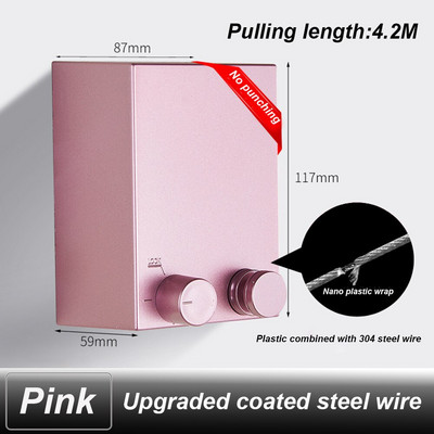 Bez bušenja Konop za rublje koji se može uvući Montiran na zid unutarnje vanjsko pranje odjeće Linija za sušenje rublja Balkon Nevidljivi konopci za sušenje