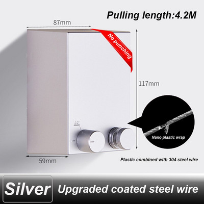 Bez bušenja Konop za rublje koji se može uvući Montiran na zid unutarnje vanjsko pranje odjeće Linija za sušenje rublja Balkon Nevidljivi konopci za sušenje