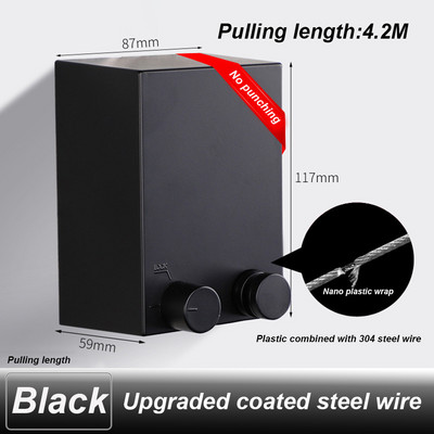 Bez bušenja Konop za rublje koji se može uvući Montiran na zid unutarnje vanjsko pranje odjeće Linija za sušenje rublja Balkon Nevidljivi konopci za sušenje