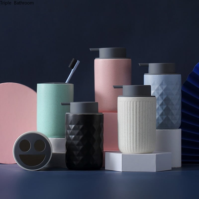 Europos keraminis rankų dezinfekavimo buteliukas namų skysto losjono buteliukas dušo želė šampūnas muilo dozatorius vonios kambario priedai