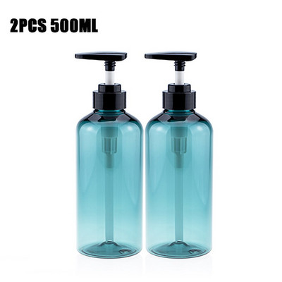 2Pcs Boce šampona za regeneraciju Punjive prazne plastične bočice za tuširanje sapuna Posuda za losion za kupaonicu 300ML/500ML