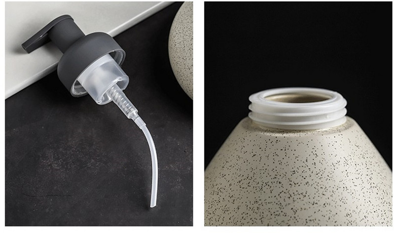 Fürdőszoba kerámia hab adagoló/nyomóhabpalack/buborékos szappanadagoló/porcelán tusfürdős flakon konyhába 360ml